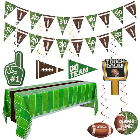 Amazon.com: Guiqulai Football Party Decoration Supplies Pennant Bunting ...