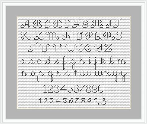 Backstitch Alphabet Cursive Cross Stitch Font Tiny Font - Etsy Canada