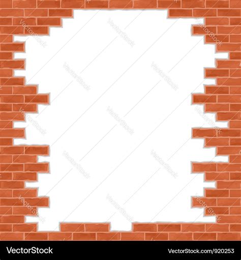 Broken brick wall Royalty Free Vector Image - VectorStock