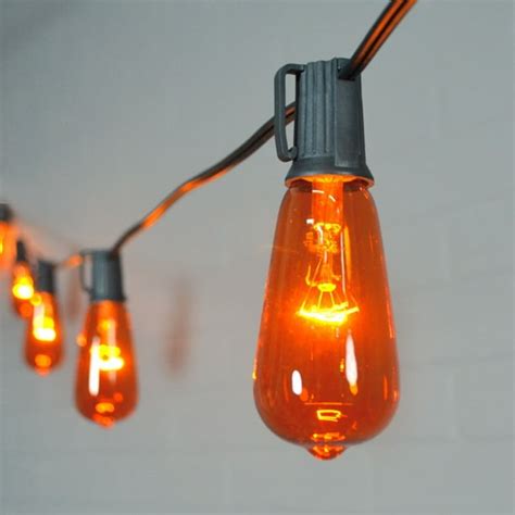 Globe String Lights 10 Halloween Edison Bulbs Outdoor 10 ft Orange ...