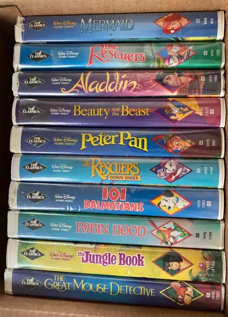 RARE WALT DISNEY Classic Lot Of 10 Collectable VHS Tapes Black Diamond ...