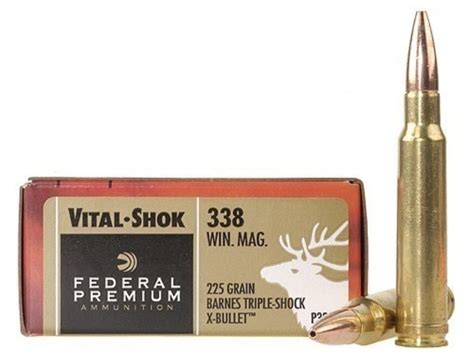 Federal Premium Vital-Shok Ammo 338 Winchester Mag 225 Grain Barnes