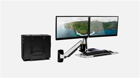 Mount-lt! Wall Mounted Dual Monitor Workstation