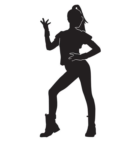 Vector silhouette of a female Hip-hop dancer on a white background ...