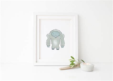 Yeti Wall Decor Yeti Art Print for Your Mythical Creatures | Etsy