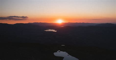 Silhouette of Mountain during Sunset · Free Stock Photo