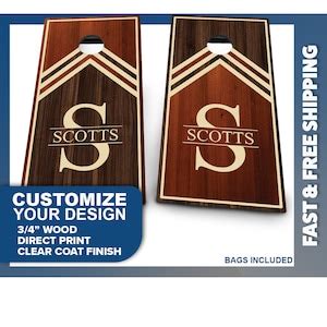 Custom Cornhole Board Set Monogram Cornhole Boards Personalized Bag ...