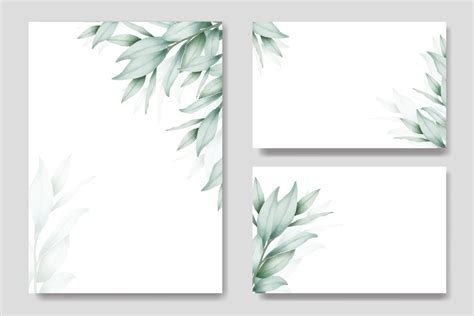 watercolor eucalyptus wedding invitation card 21625143 Vector Art at ...