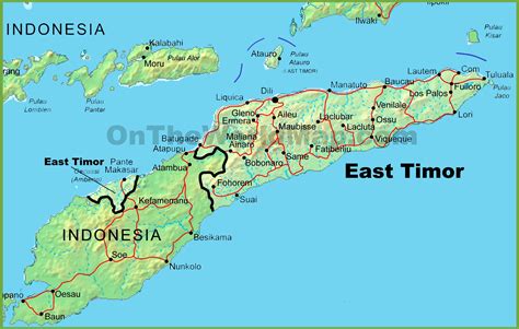 East Timor physical map - Ontheworldmap.com