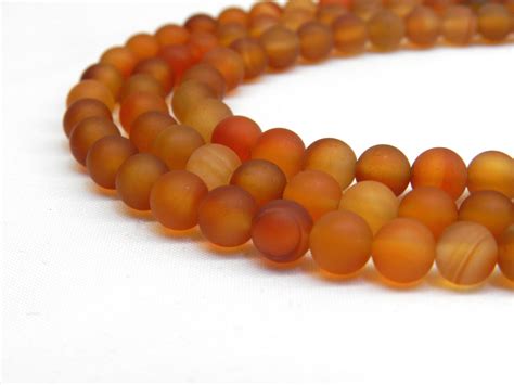 Natural Carnelian Beads Matte Beads Orange Carnelian