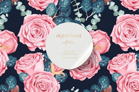 Floral Pattern, Floral Digital Paper Graphic by Digital Florist ...