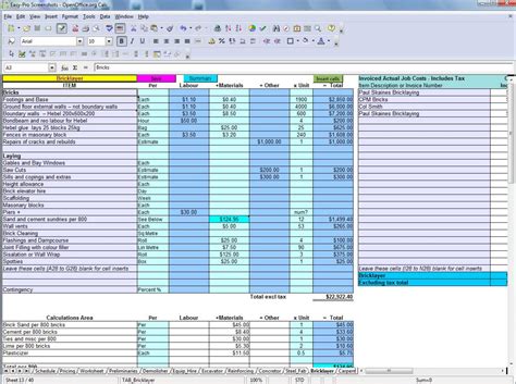 Construction Bid Comparison Spreadsheet pertaining to 5 Free ...