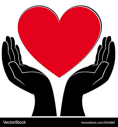 Human hands holding a heart Royalty Free Vector Image