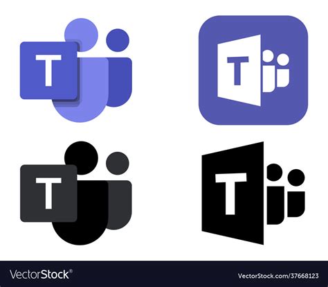 Set microsoft teams logo or icon Royalty Free Vector Image