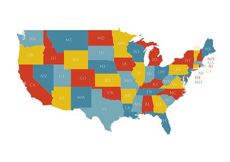 Usa Map With State Names And Abbreviations