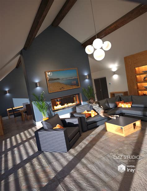 Modern Barn Conversion Interior 2024 - Free Daz 3D Models