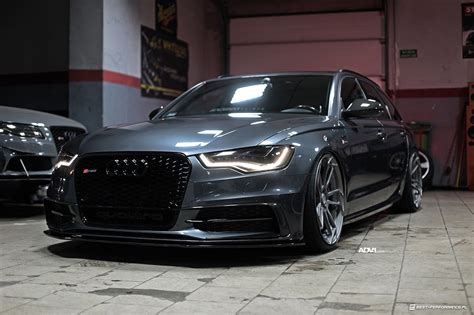 Slammed Audi A6 Avant Sporting Unique Custom Wheels by ADV1 — CARiD.com ...