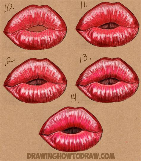 How to Draw Kissy Kissing Puckering Sexy Lips – How to Draw Step by ...