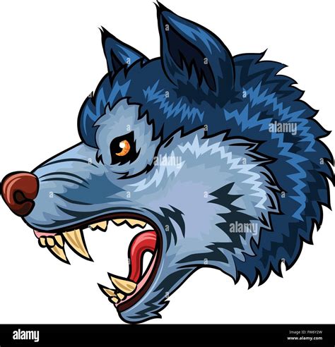 Illustration of Angry wolf character isolated on white background Stock ...