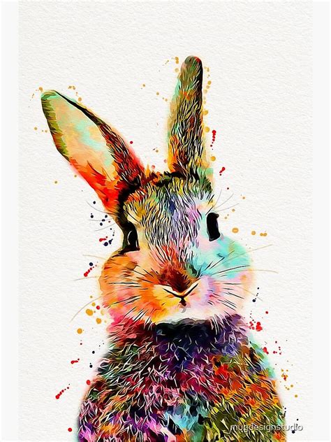 Rabbit Watercolor Art Work Premium Matte Vertical Poster