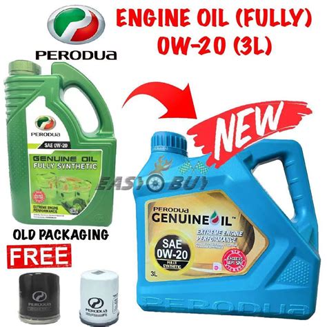 Perodua engine oil 0w20 0w-20 Fully Synthetic (3L) + Perodua Oil Filter ...