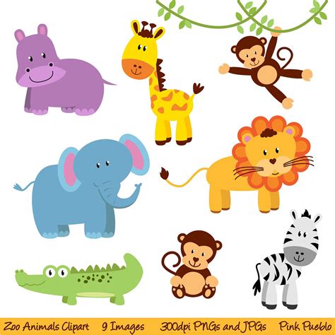 Zoo Animal Clip Art Zoo Animal Clipart Safari Jungle Animal - Etsy ...