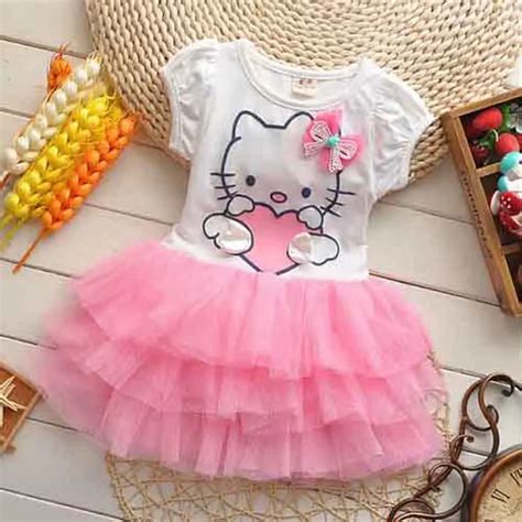 2016 New Custom Summer Hello Kitty Girl Princess Children Girl Kids ...