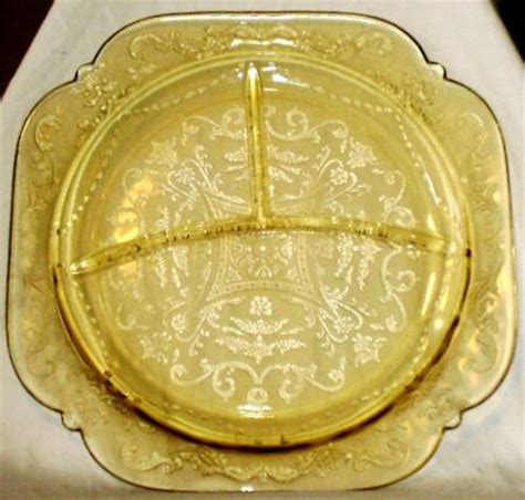 Yellow Depression Glass Grill Plate | eBay