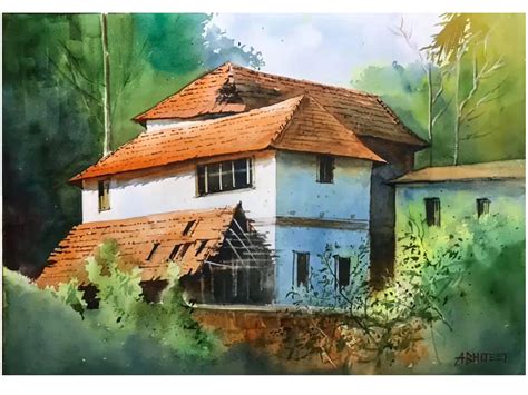 Village Scenery | Watercolor Painting by Abhijeet Bahadure | Exotic ...