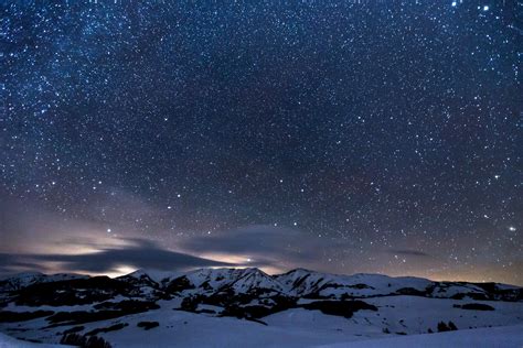 Sky Full Of Stars Snowy Mountains 5k Wallpaper,HD Nature Wallpapers,4k ...