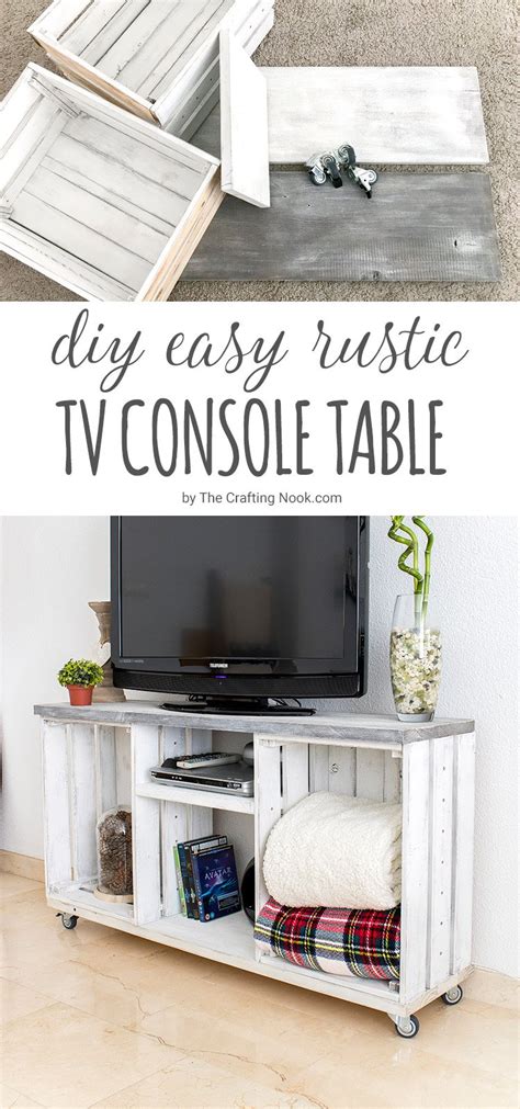 DIY Easy Rustic TV Console Table | The Crafting Nook