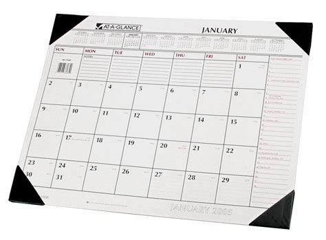 AT-A-GLANCE White Monthly Desk Pad Calendar with Notes Section, Format ...