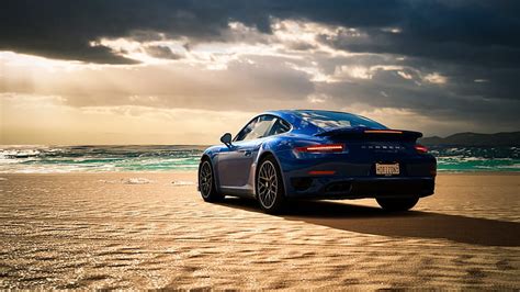 Online crop | HD wallpaper: sea, beach, blue, Porsche 911 Turbo S ...