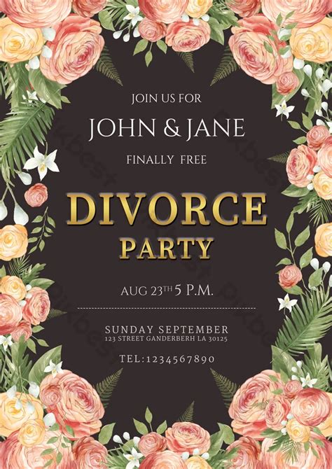 Divorce Party Invitation Template | PSD Free Download - Pikbest