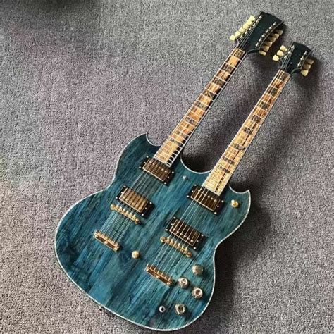 Double Neck Electric Guitar in Blue