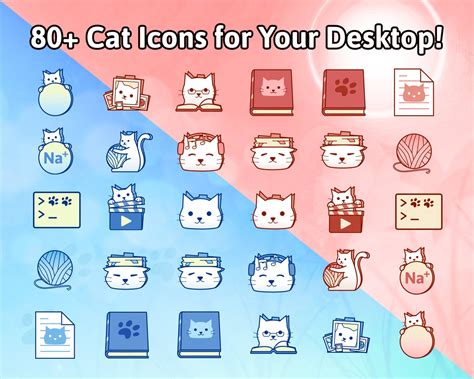 Cute Cat Folder Icons Windows and Macos Digital Download Desktop ...