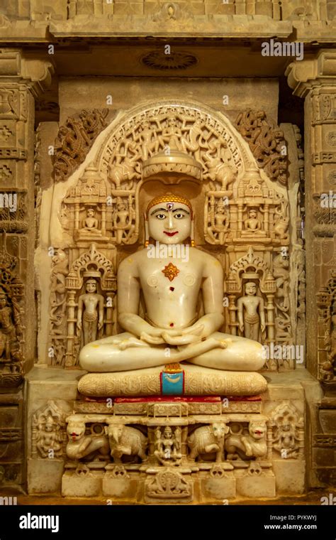 Statue of Mahavira in Jain Temple, Jaisalmer Fort, Jaisalmer, Rajasthan ...