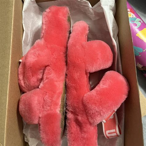 Pink ugg slippers size 7 Worn once - Depop