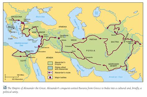 Map Depicting the Empire of Alexander the Great