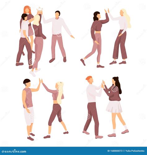 Friends doing high five stock vector. Illustration of office - 168800073