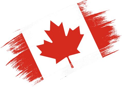 Canada flag with brush paint textured isolated on png or transparent ...