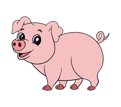 How to Draw a Cartoon Pig in a Few Easy Steps | Easy Drawing Guides