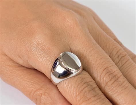 Sterling Silver Signet Ring Men's Solid Heavy Silver - Etsy