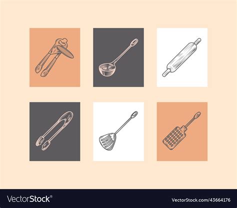 Set of kitchen Royalty Free Vector Image - VectorStock