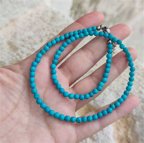 Turquoise Choker Necklace Choker Turquoise Natural Stones - Etsy