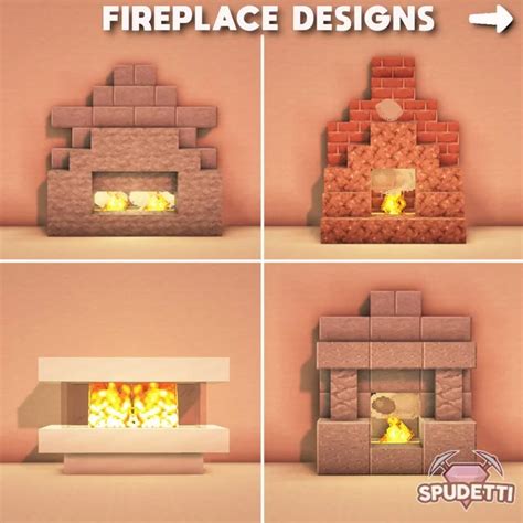 4 fireplace designs I built today : Minecraftbuilds | Minecraft house ...