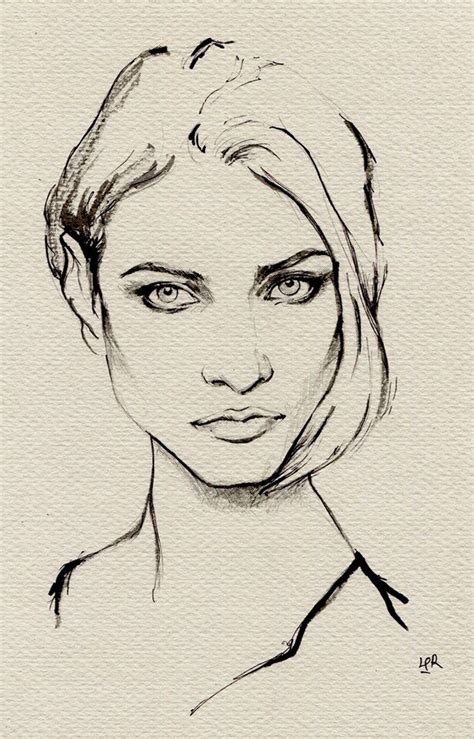 LER Fashion Illustration | Ink painting, Ink portrait, Portrait drawing