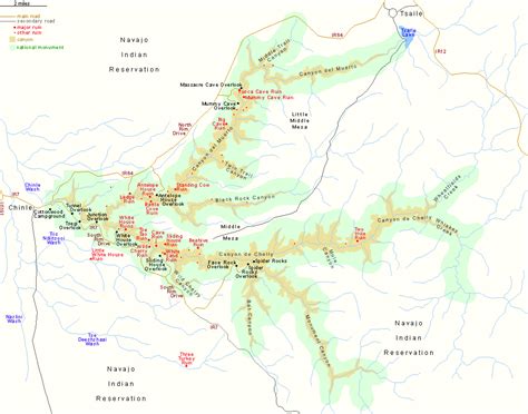 Map of Canyon de Chelly National Monument, Arizona