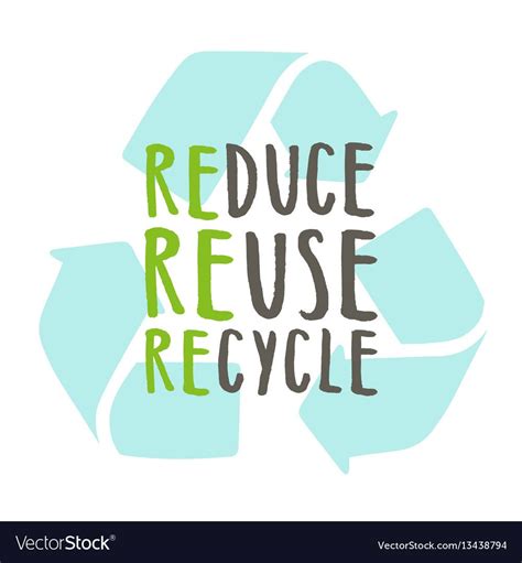 Reduce, reuse, recycle. Vector hand drawn recycling sign. Download a ...