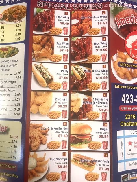 Online Menu of American Wings Restaurant, Chattanooga, Tennessee, 37404 ...